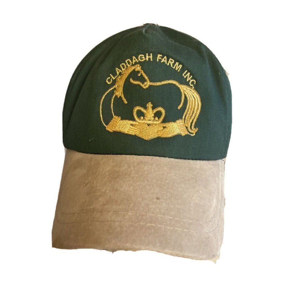 Hat Green Claddagh Farm Inc Sedgewick AB Leather Brim Cap 0D188M‎